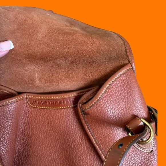 80's 90's vintage brown leather saddle bag purse handbag Dooney & Bourke *AS IS* - Picture 7 of 8